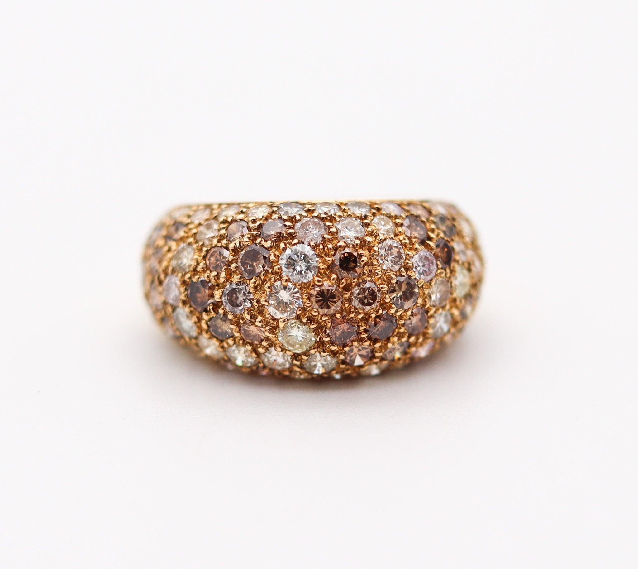 Taglio brillante Cartier Paris Sauvage - Anello da cocktail in oro giallo 18Kt con 3,22 carati di diamanti in vendita