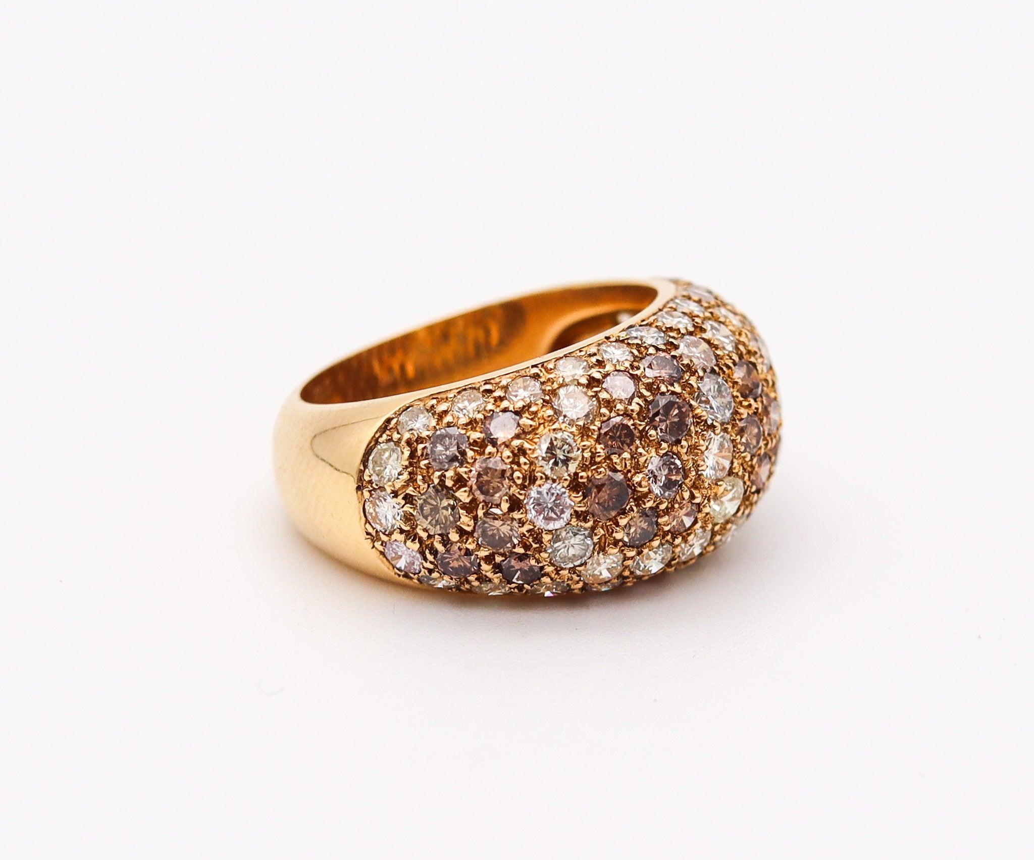 Cartier Paris Sauvage - Anello da cocktail in oro giallo 18Kt con 3,22 carati di diamanti In condizioni ottime in vendita a Miami, FL