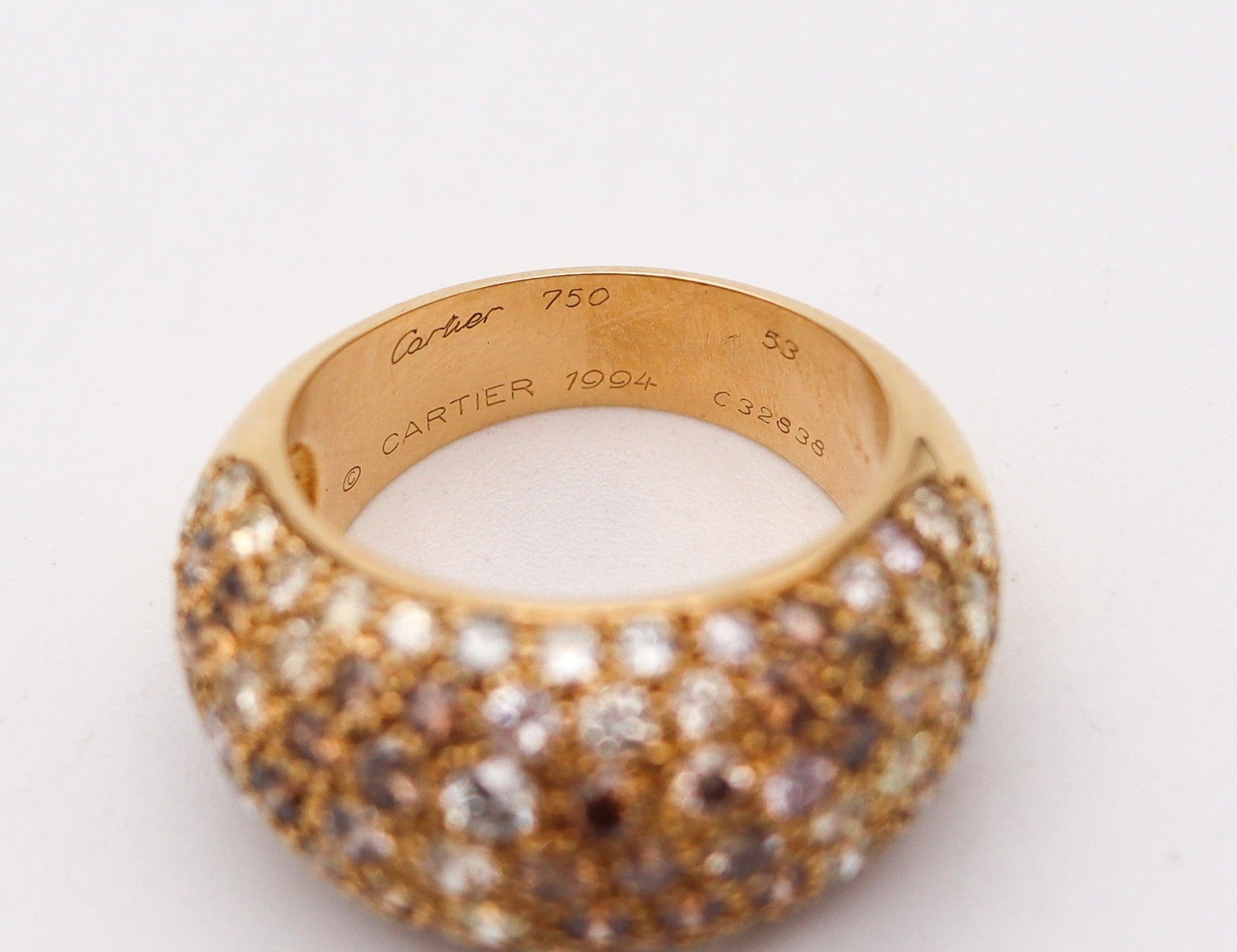 Donna Cartier Paris Sauvage - Anello da cocktail in oro giallo 18Kt con 3,22 carati di diamanti in vendita