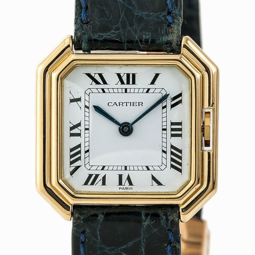 Cartier Paris Sextavado 78099, weißes Zifferblatt, zertifiziert und mit Garantie Damen