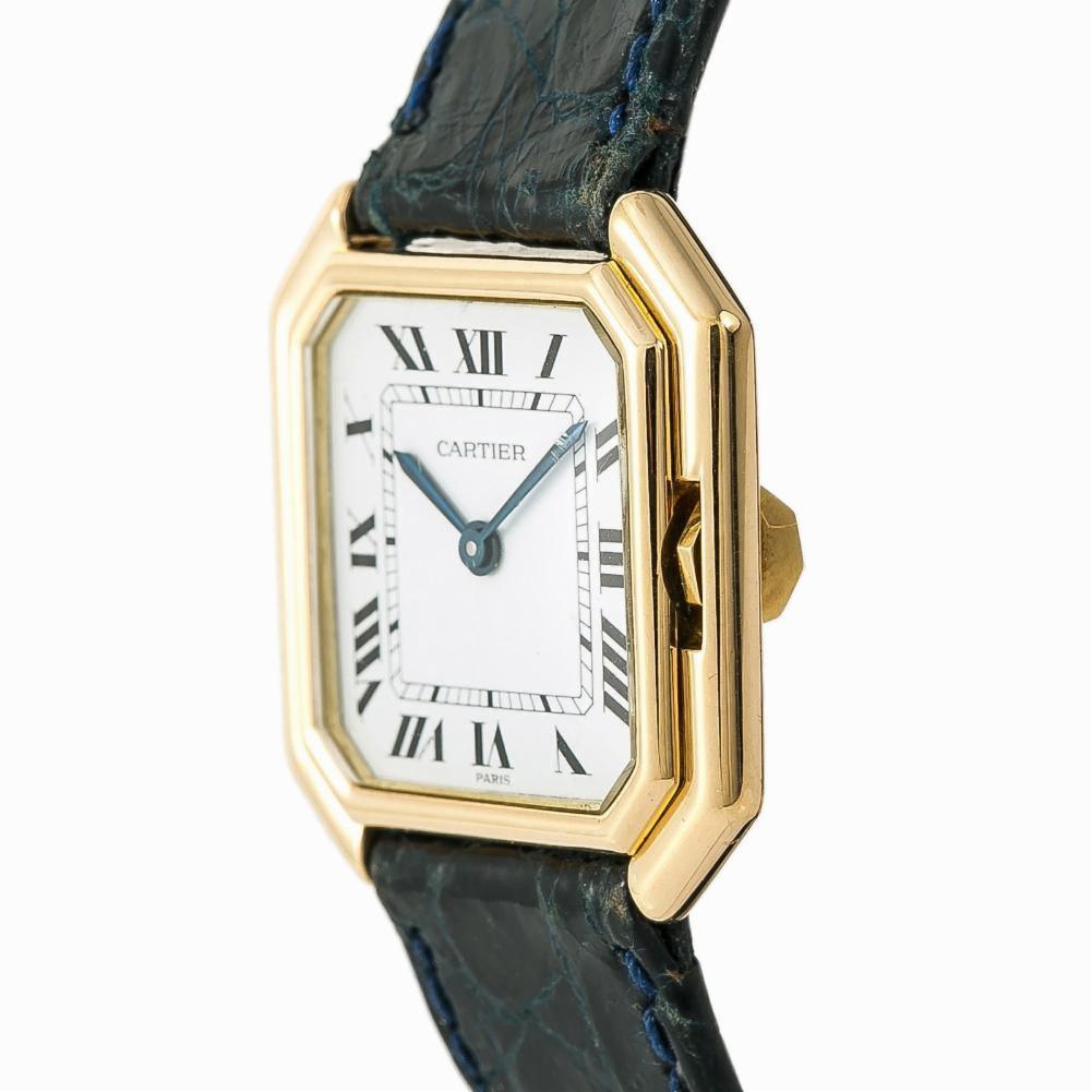 Cartier Paris Sextavado 78099, weißes Zifferblatt, zertifiziert und mit Garantie 1