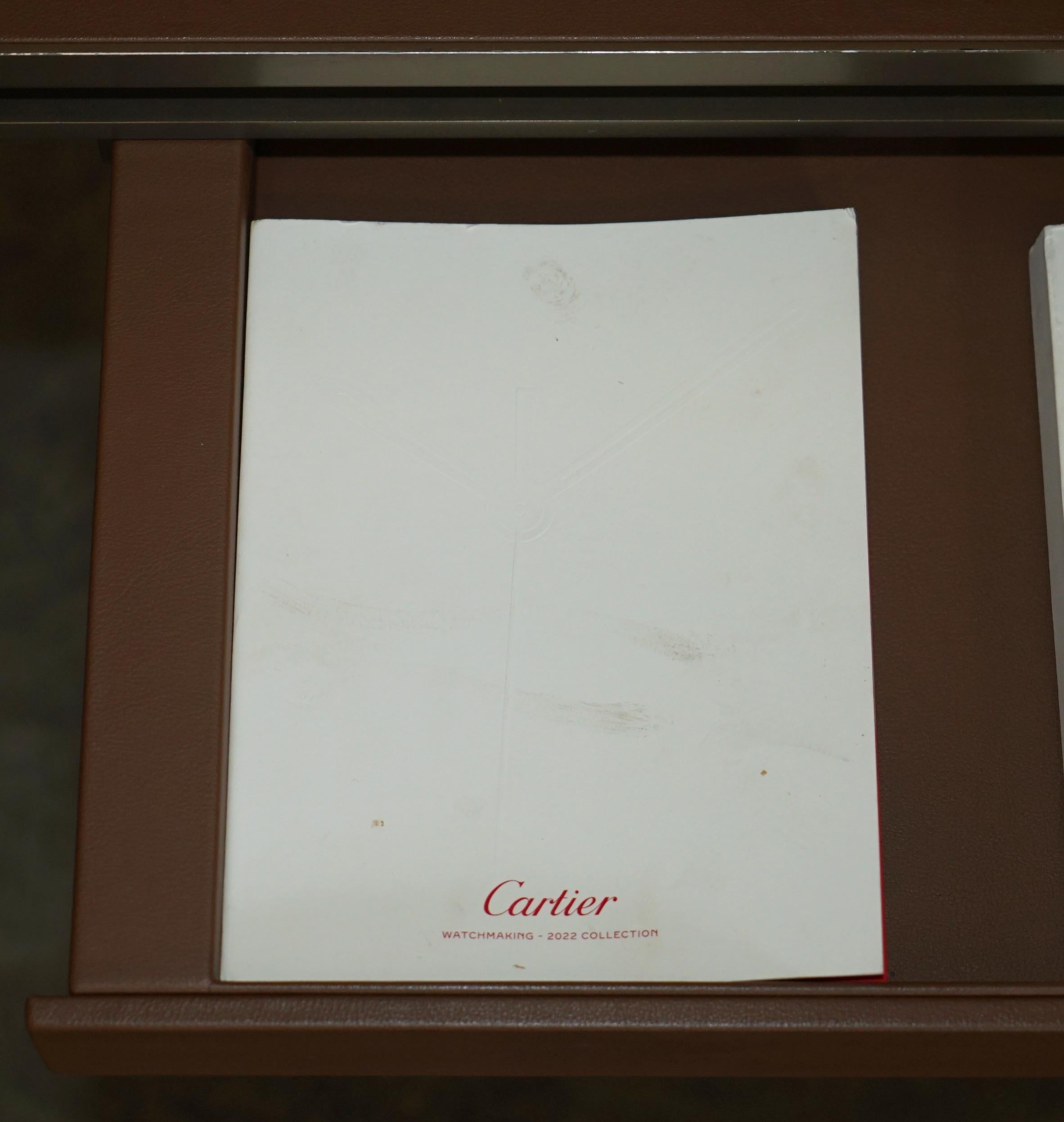 CARTIER PARIS SIGNED BRONZE & LEATHER MID CENTURY MODERN WRiTING TABLE DESK For Sale 6
