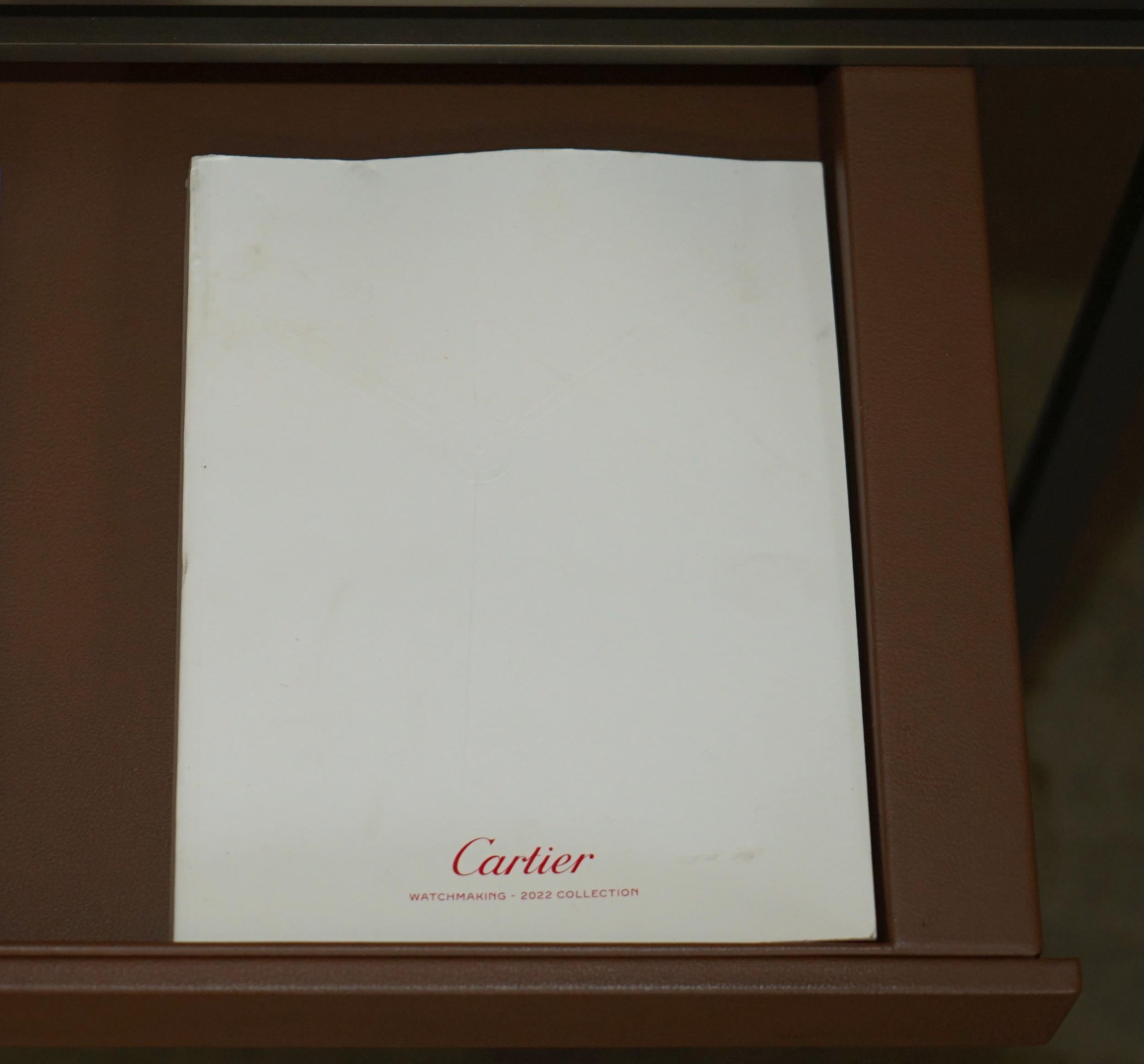 CARTIER PARIS SIGNED BRONZE & LEATHER MID CENTURY MODERN WRiTING TABLE DESK For Sale 7