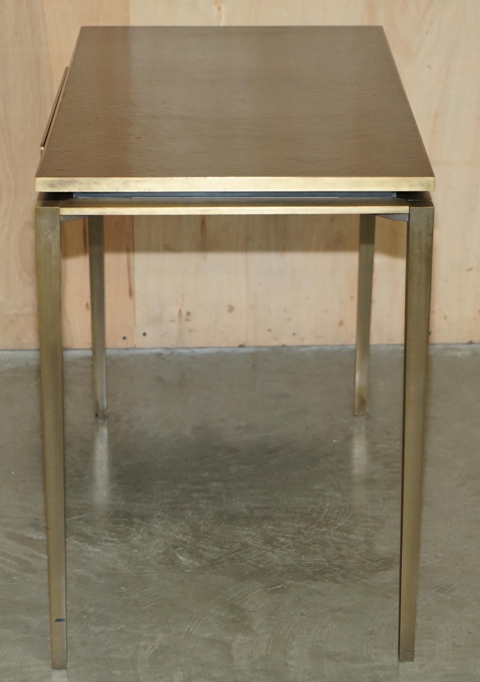 CARTIER PARIS SIGNED BRONZE & LEATHER MID CENTURY MODERN WRiTING TABLE DESK For Sale 8