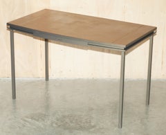 CARTIER PARIS SIGNED BRONZE & LEATHER MID CENTURY MODERN WRiTING TABLE DESK