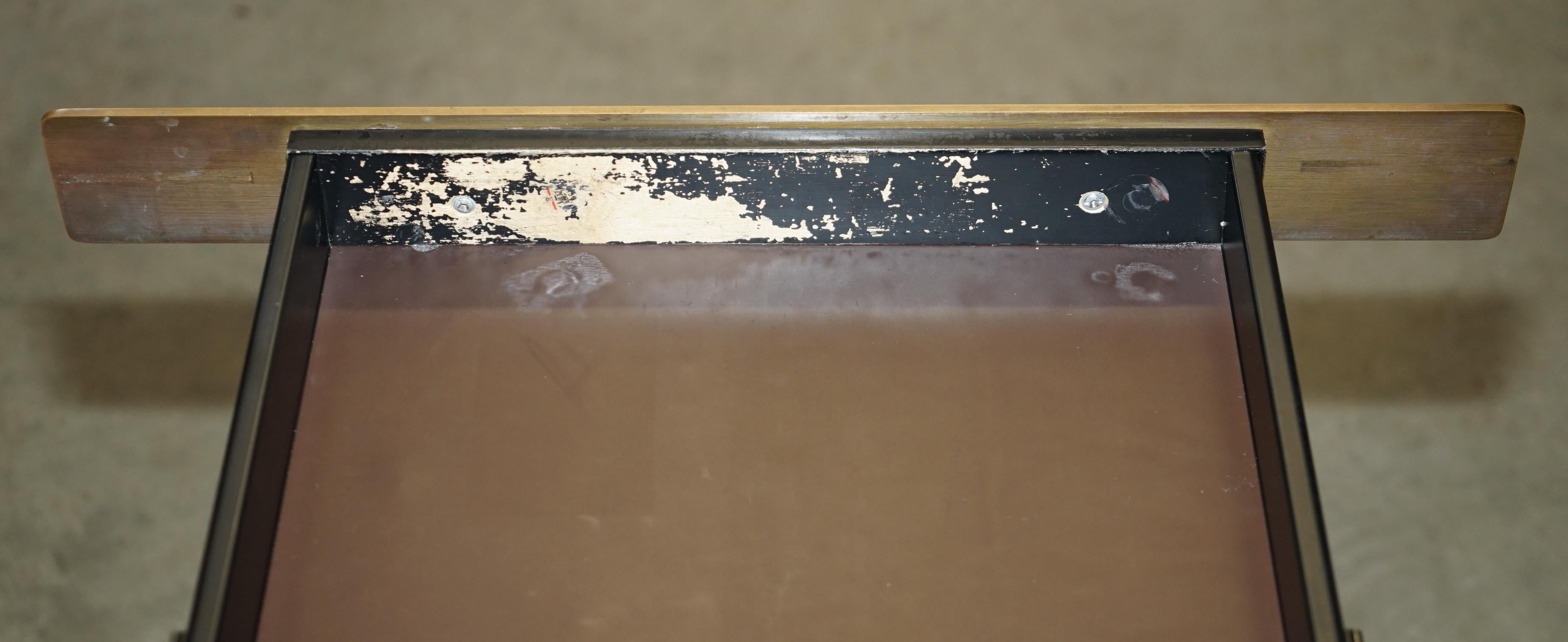 CARTIER PARIS SIGNED BRONZE & LEATHER MID CENTURY MODERN WRiTING TABLE DESK For Sale 12