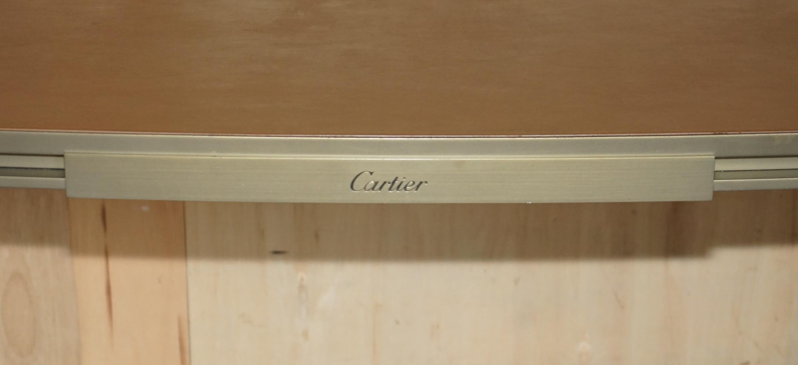 Mid-20th Century CARTIER PARIS SIGNED BRONZE & LEATHER MID CENTURY MODERN WRiTING TABLE DESK For Sale
