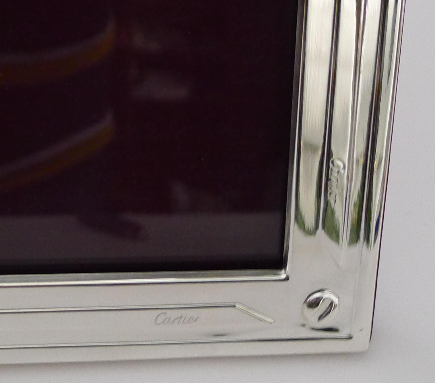 Late 20th Century Cartier, Paris - Solid / Sterling / 925 Silver Picture Frame