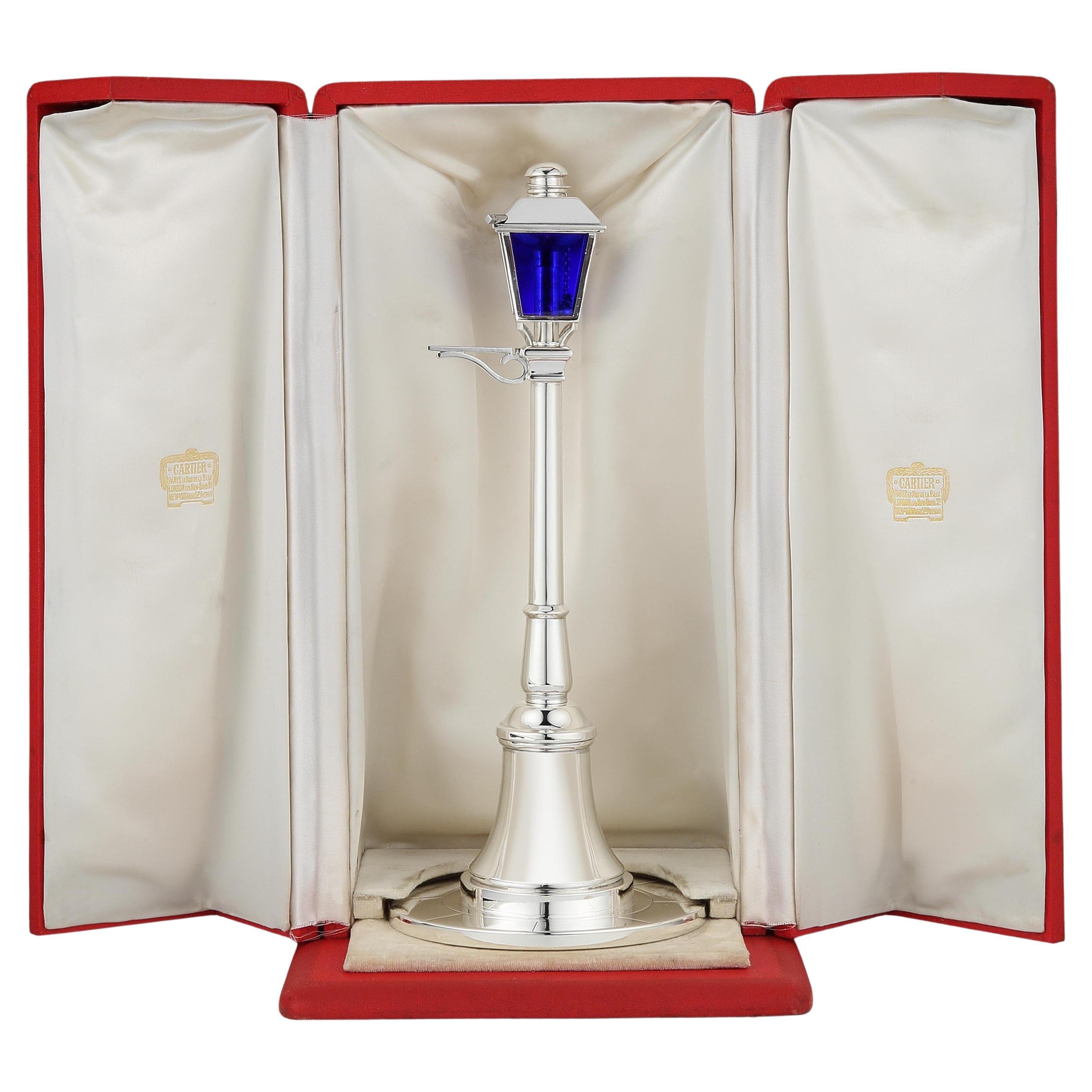 Cartier Paris, Sterling Silver ‘Street Lamp’ Table Lighter, 1930s