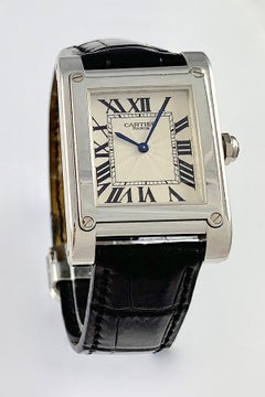 Cartier Paris Tank A Vis Platinum Prive Manual Wind Watch