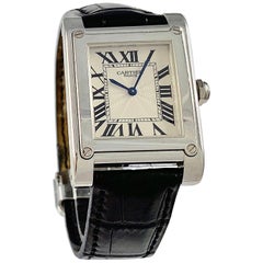 Cartier Paris Tank A Vis Platinum Prive Manual Wind Watch