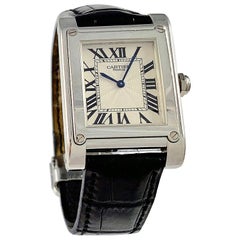 Cartier Paris Tank A Vis Platinum Prive Manual Wind Watch