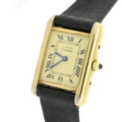 Cartier Paris Tank Small Factory Champagne Roman Dial Ladies Watch 366001