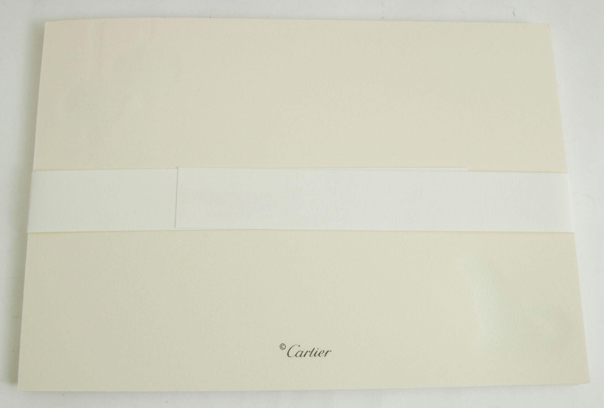 Cartier Paris Tank Watch Design Karte und Umschlag Set Luxus Schreibtisch Schreibwaren (Papier) im Angebot