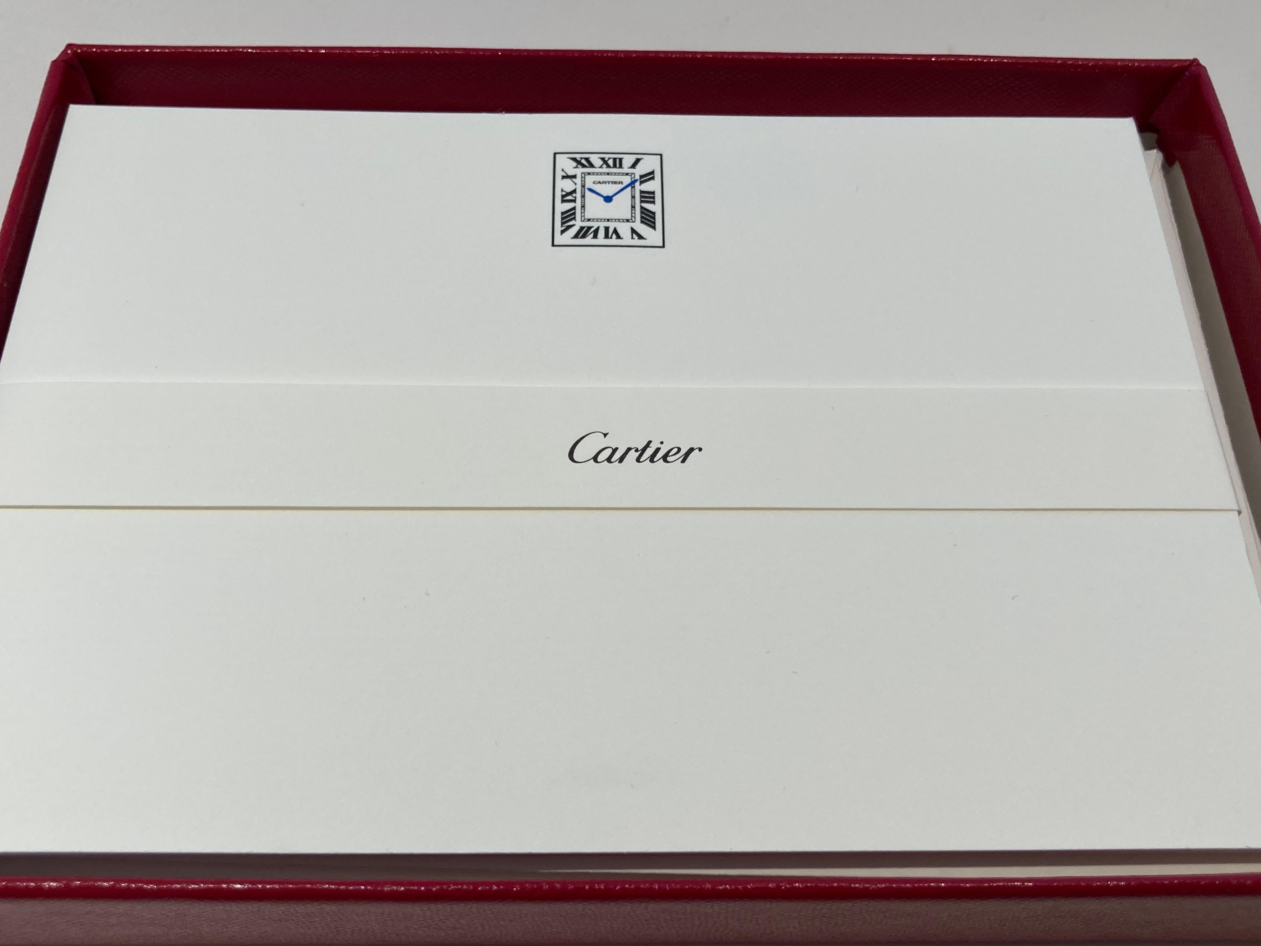 Gray Cartier Paris Tank Watch Design Luxury Desk Stationery Card and Envelope Set For Sale