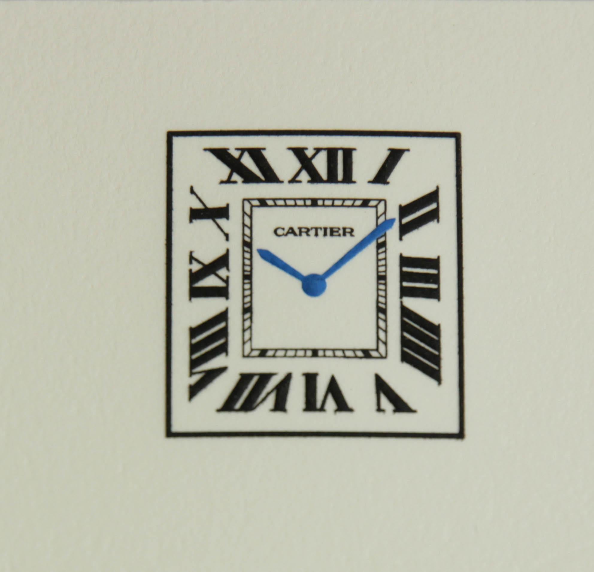 Cartier Paris Tank Watch Design Luxury Desk Stationery Card and Envelope Set In Good Condition For Sale In North Hollywood, CA