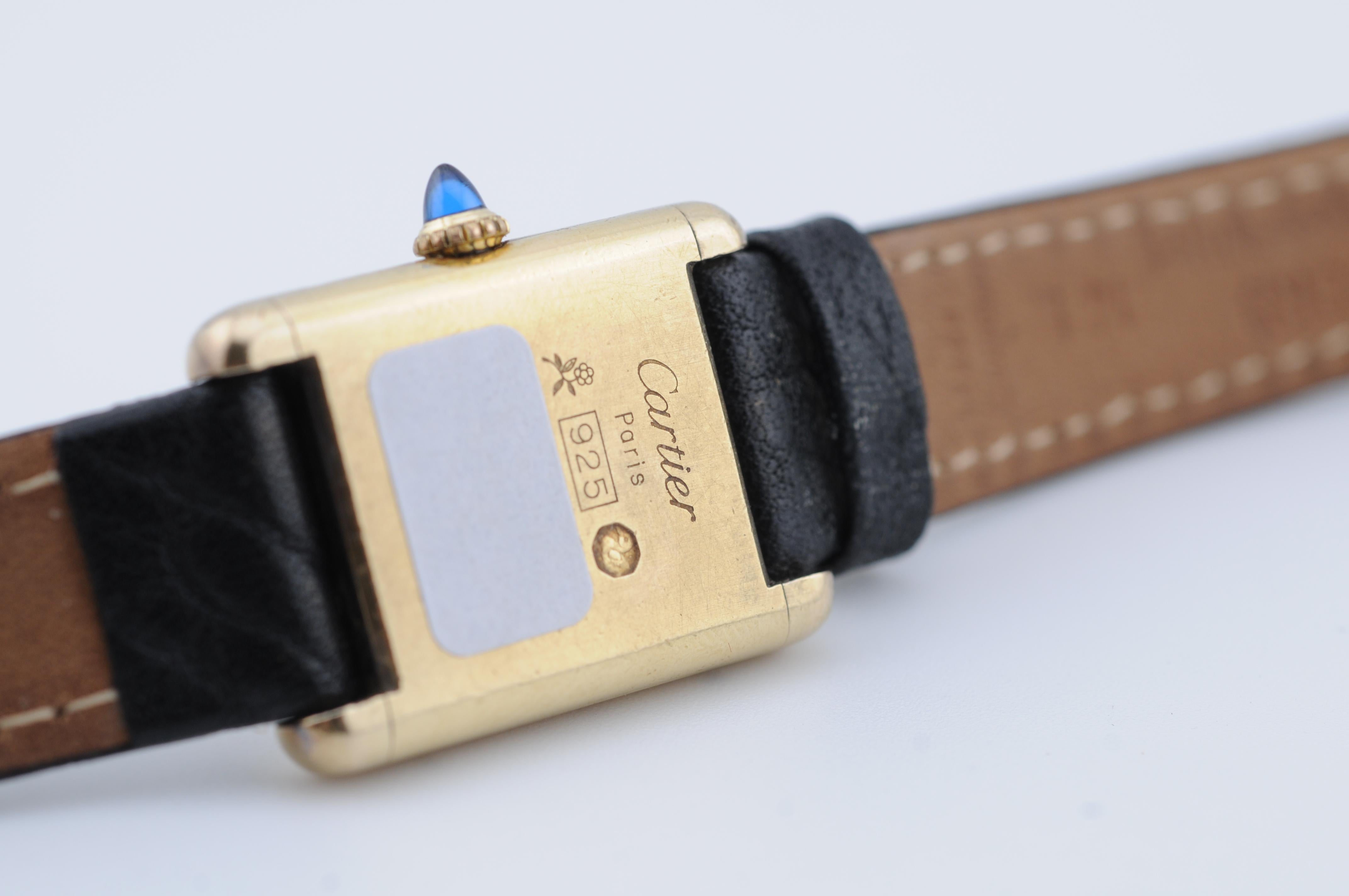 Cartier Paris Tank Uhr Ref. 18684  Vermeil 925 Vintage 1978 im Angebot 1