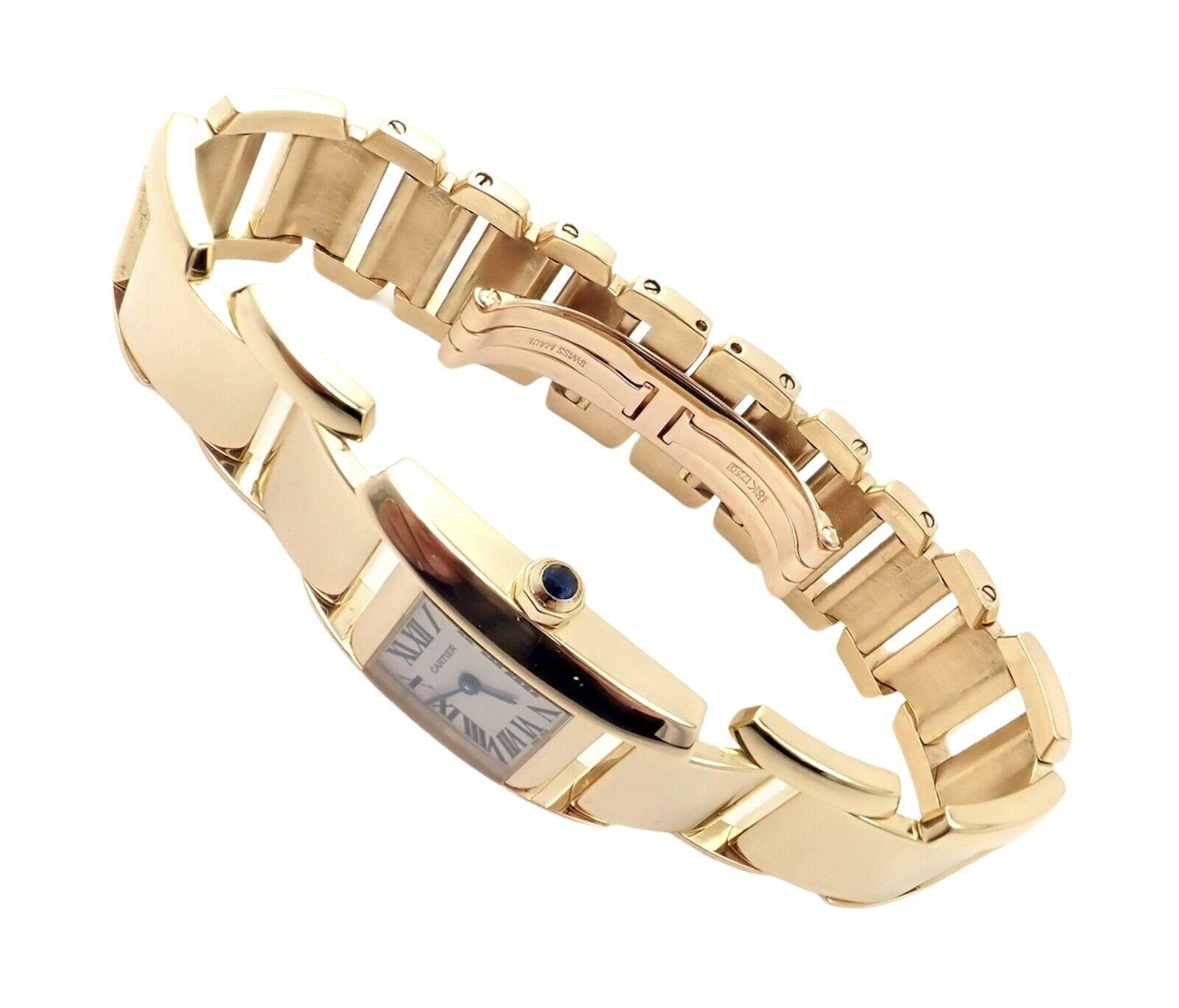 Cartier Paris Tankissime Ladies Quartz Yellow Gold Watch Ref 2800 5