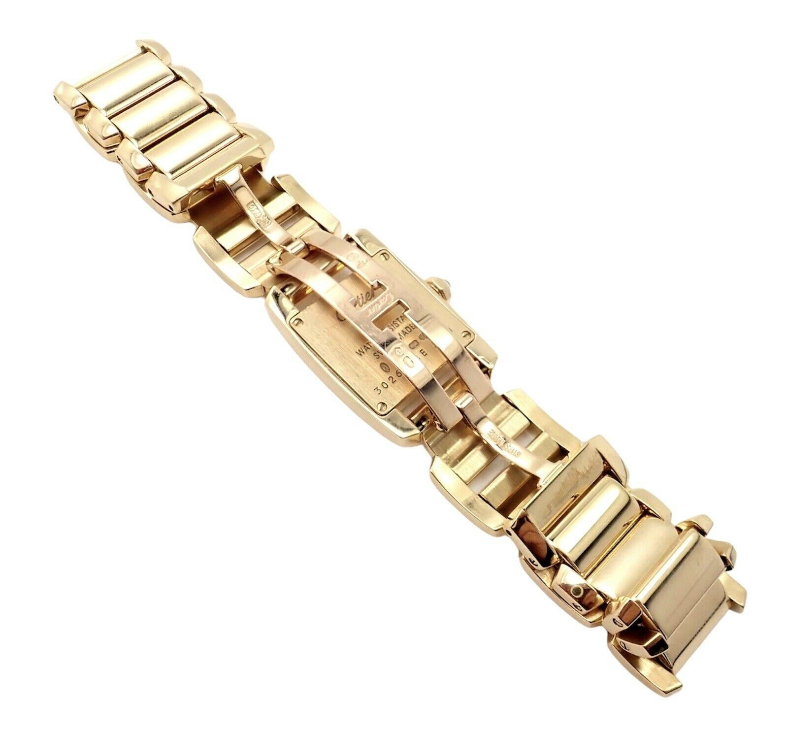 Cartier Paris Tankissime Ladies Quartz Yellow Gold Watch Ref 2800 In Excellent Condition In Southampton, PA