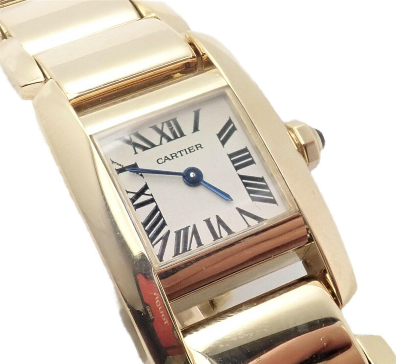 Cartier Paris Tankissime Ladies Quartz Yellow Gold Watch Ref 2800 2
