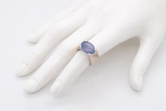 Cartier Paris Tankissine Chevalier Ring 18Kt Gold 8.65 Cts Blue Gray Chalcedony