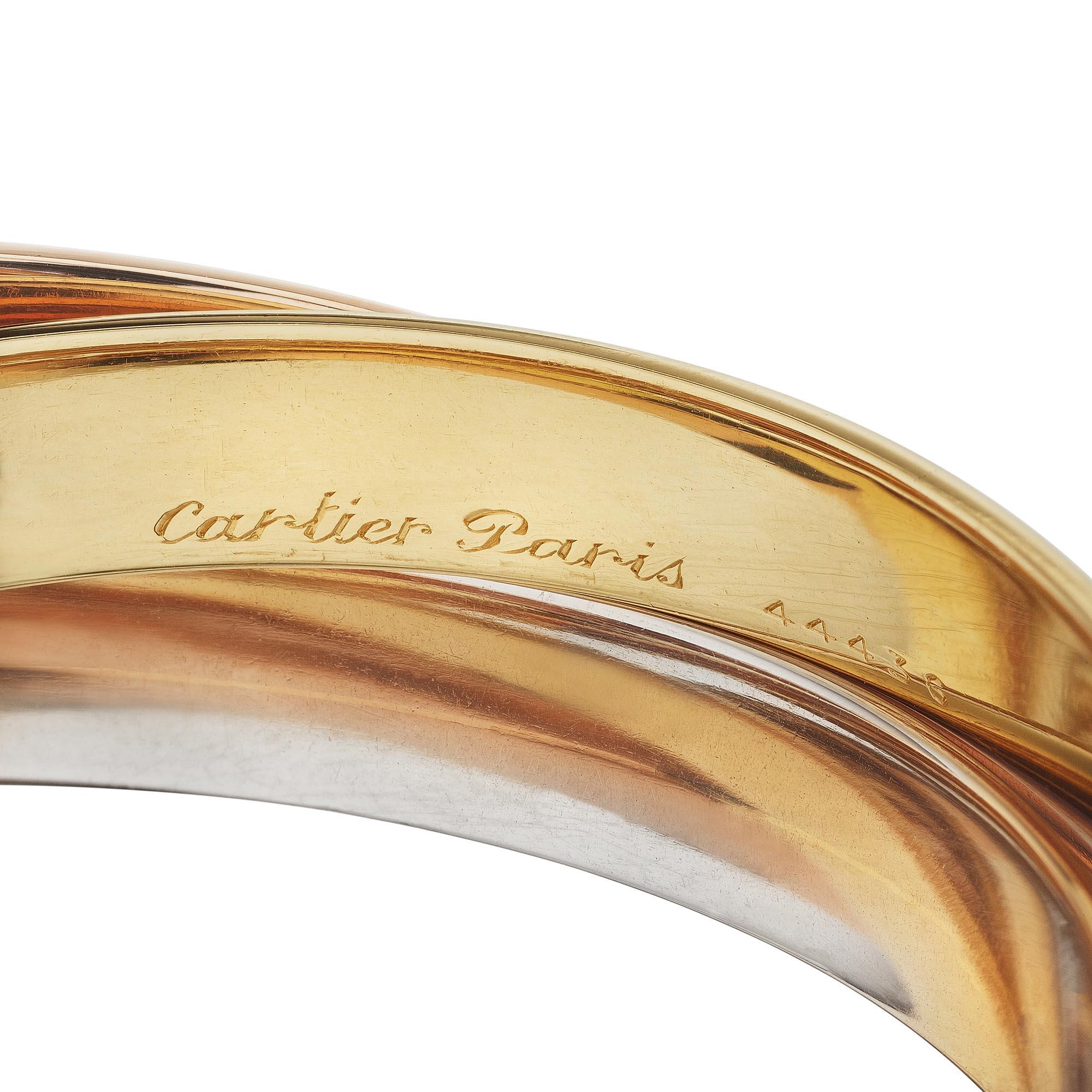 Contemporary Cartier Paris 'Trinity De Cartier' Large Width Bangle Bracelet