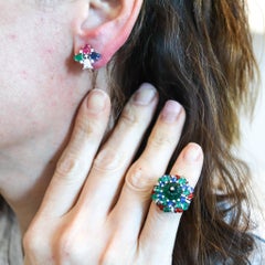 CARTIER Paris Tutti Frutti St Petersburg Ring In Platinum With Carved Gems &