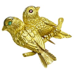 Cartier Paris Two Birds Yellow Gold Brooch