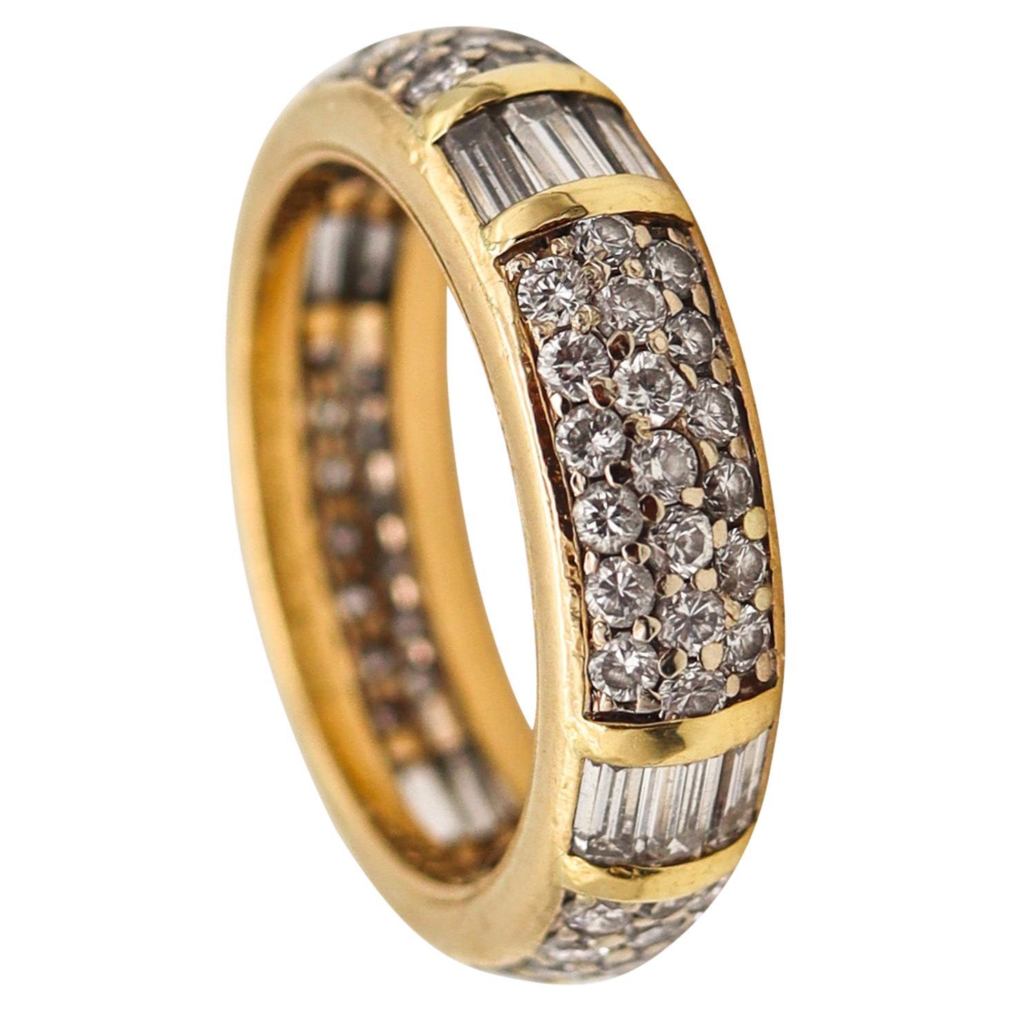 Cartier Paris Unusual Eternity Ring In 18Kt Yellow Gold With 2.12 Ctw Diamonds For Sale