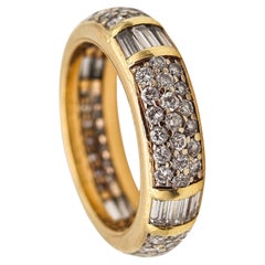 Vintage Cartier Paris Unusual Eternity Ring In 18Kt Yellow Gold With 2.12 Ctw Diamonds