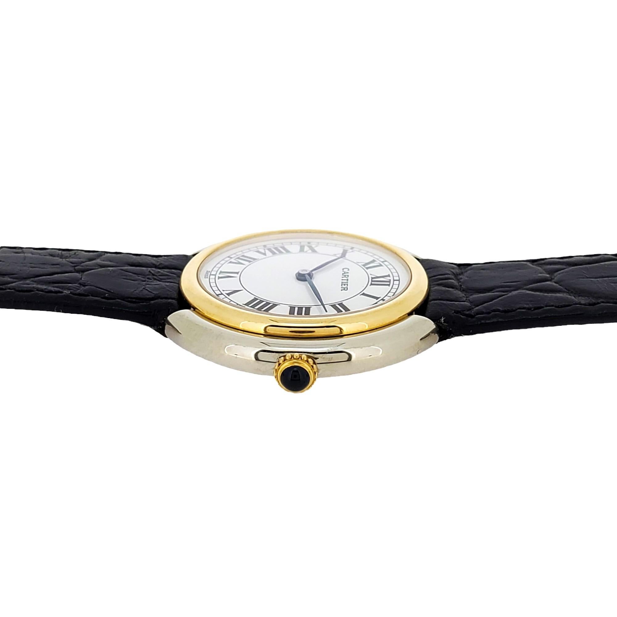 Cartier Paris Vendome 2-Tone Large Watch 34mm, Manual wind, Circa. 1973-1976 For Sale 1