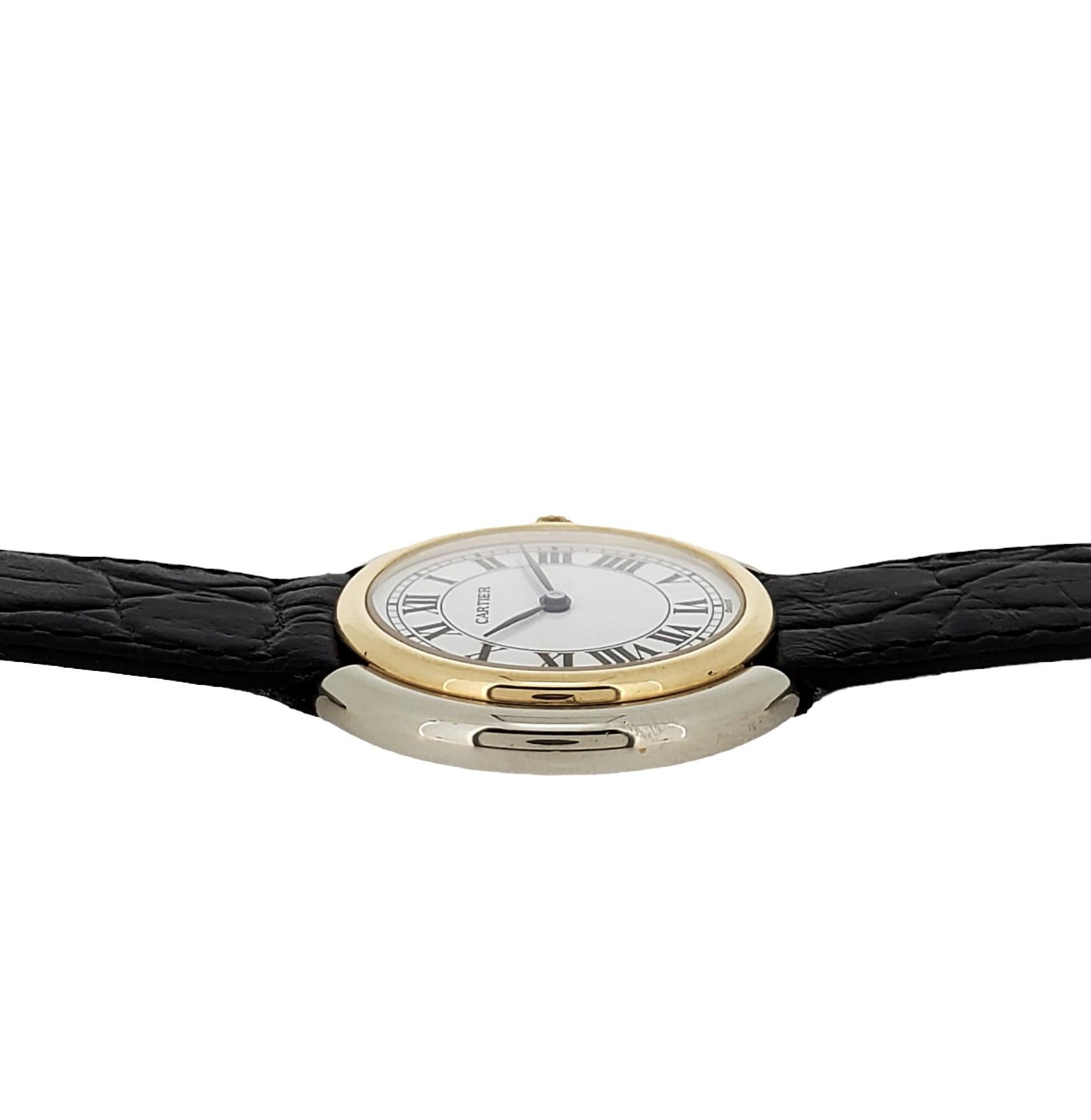 Cartier Paris Vendome 2-Tone Large Watch 34mm, Manual wind, Circa. 1973-1976 For Sale 2