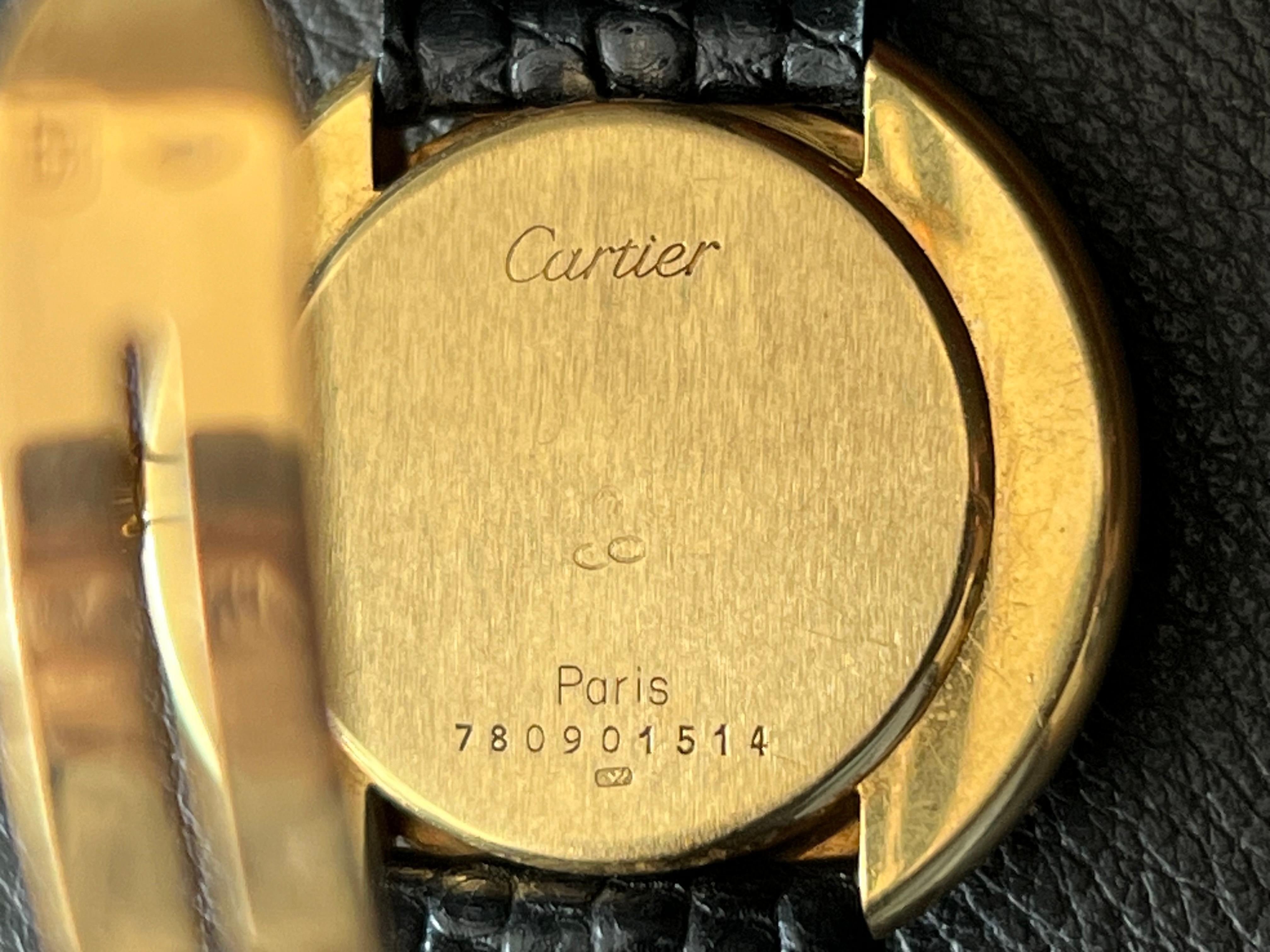 Cartier Paris Vendome grande boucle déployante automatique d'origine des années 1970 en vente 13