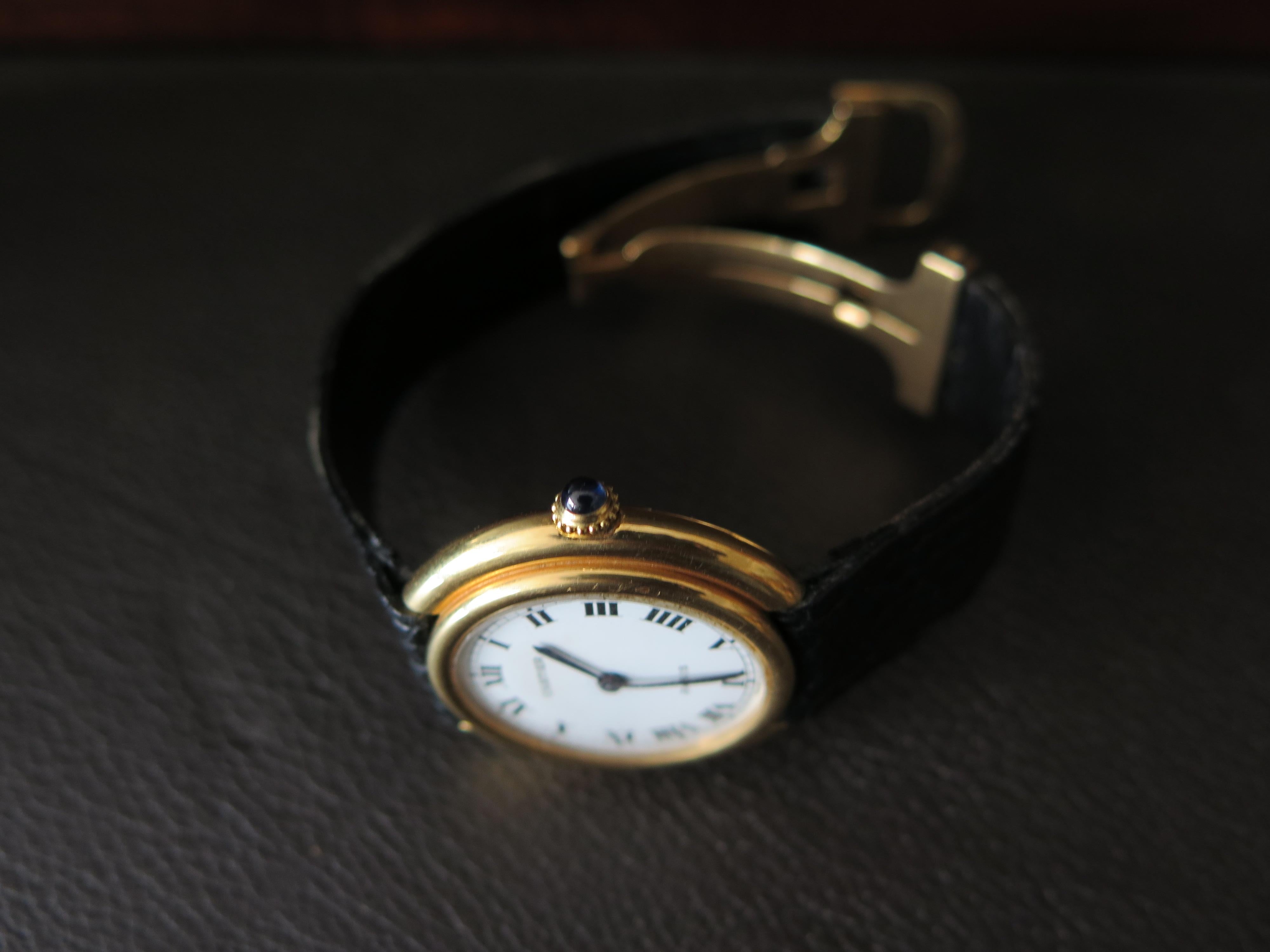 Cartier Paris Vendome grande boucle déployante automatique d'origine des années 1970 en vente 2