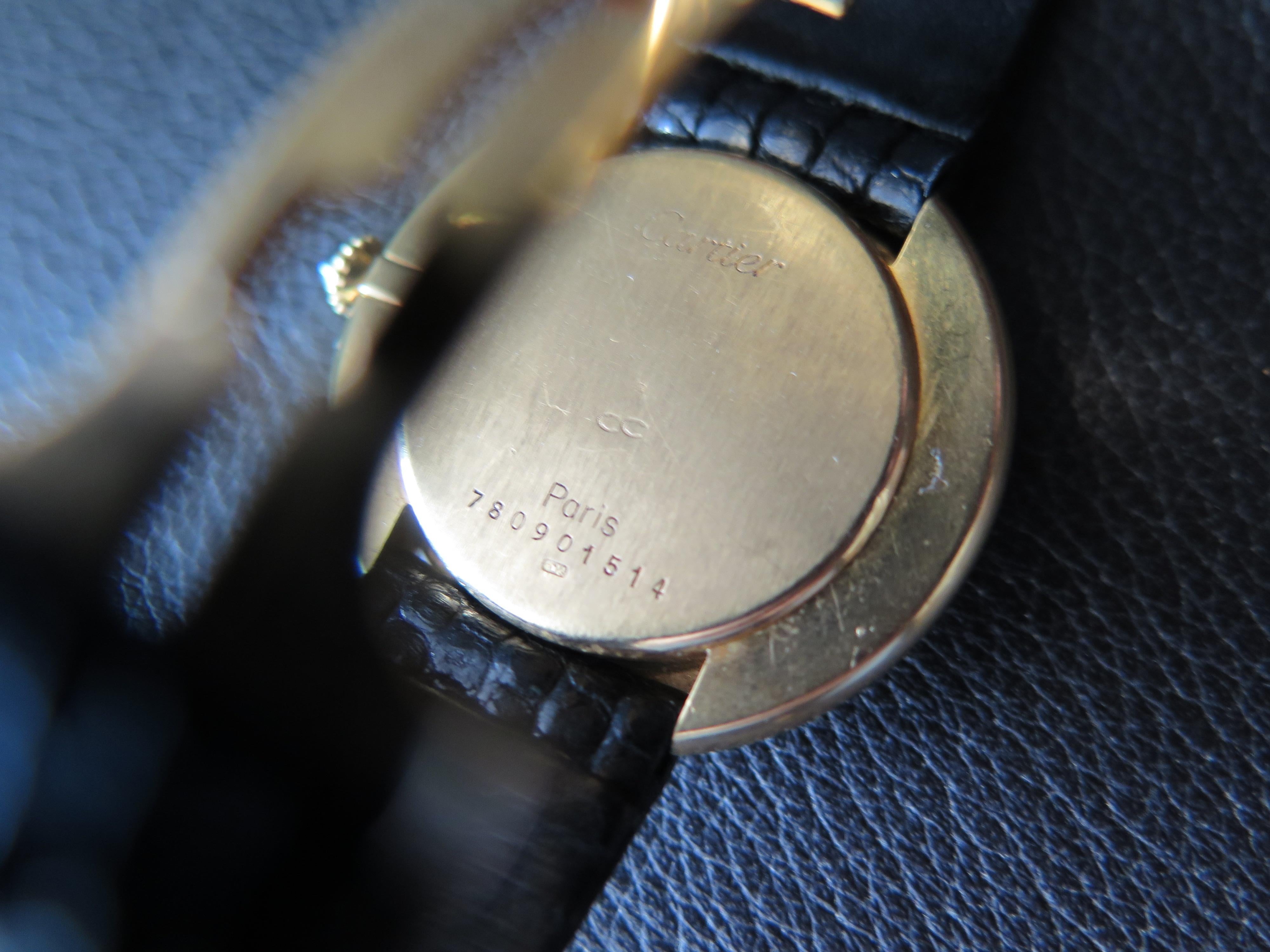Cartier Paris Vendome grande boucle déployante automatique d'origine des années 1970 en vente 3