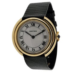 Reloj automático grande Cartier Paris Vendome con hebilla desplegable, Circa 1975