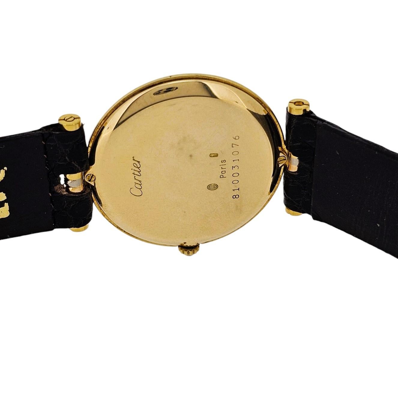 Cartier Paris Vendome LC Trinity GM large size watch 18K Tri- Color Circa 1980'S For Sale 7