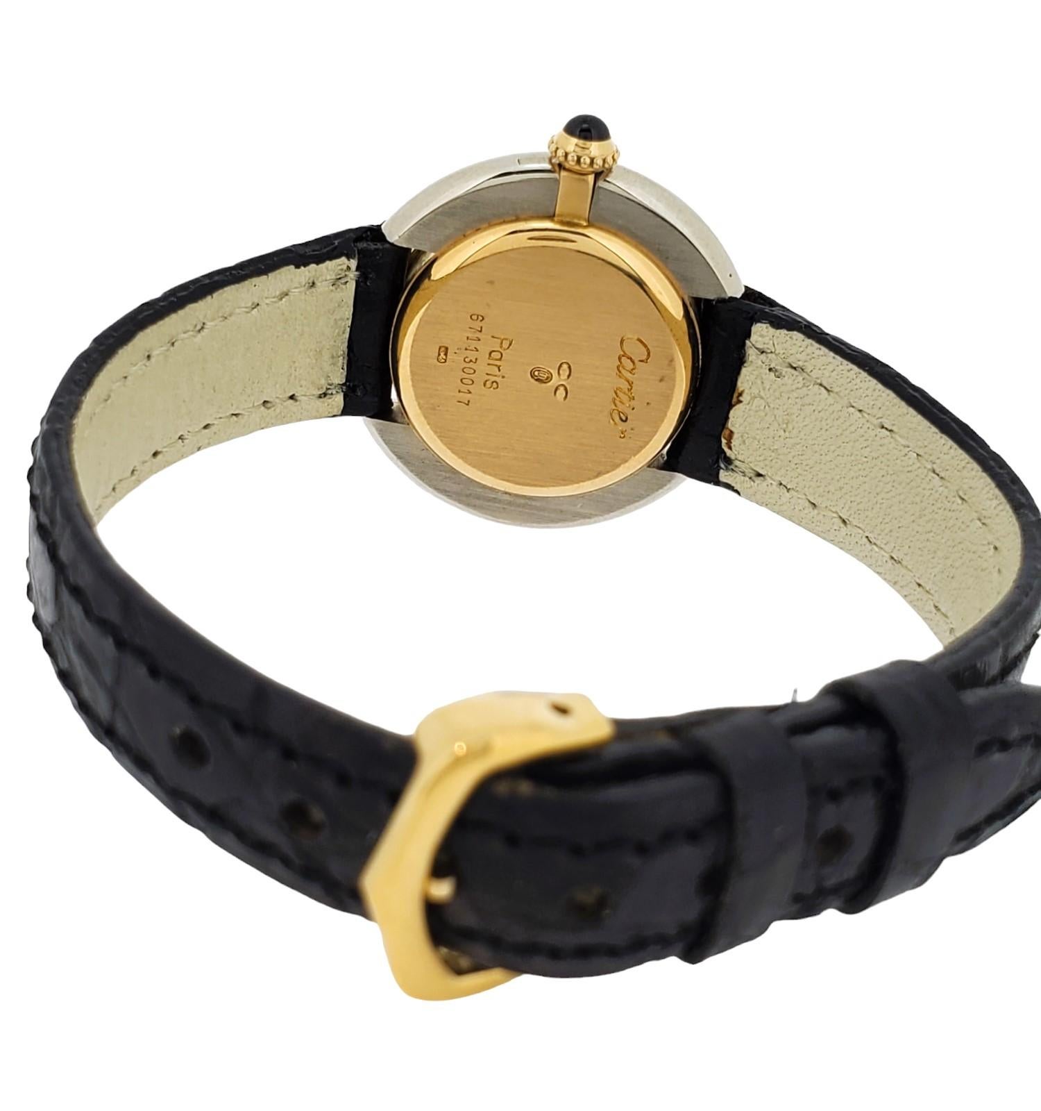 Cartier Paris Vendome pm 2-Small Tone Watch 26mm Manual wind.  Circa 1973-1976 For Sale 6