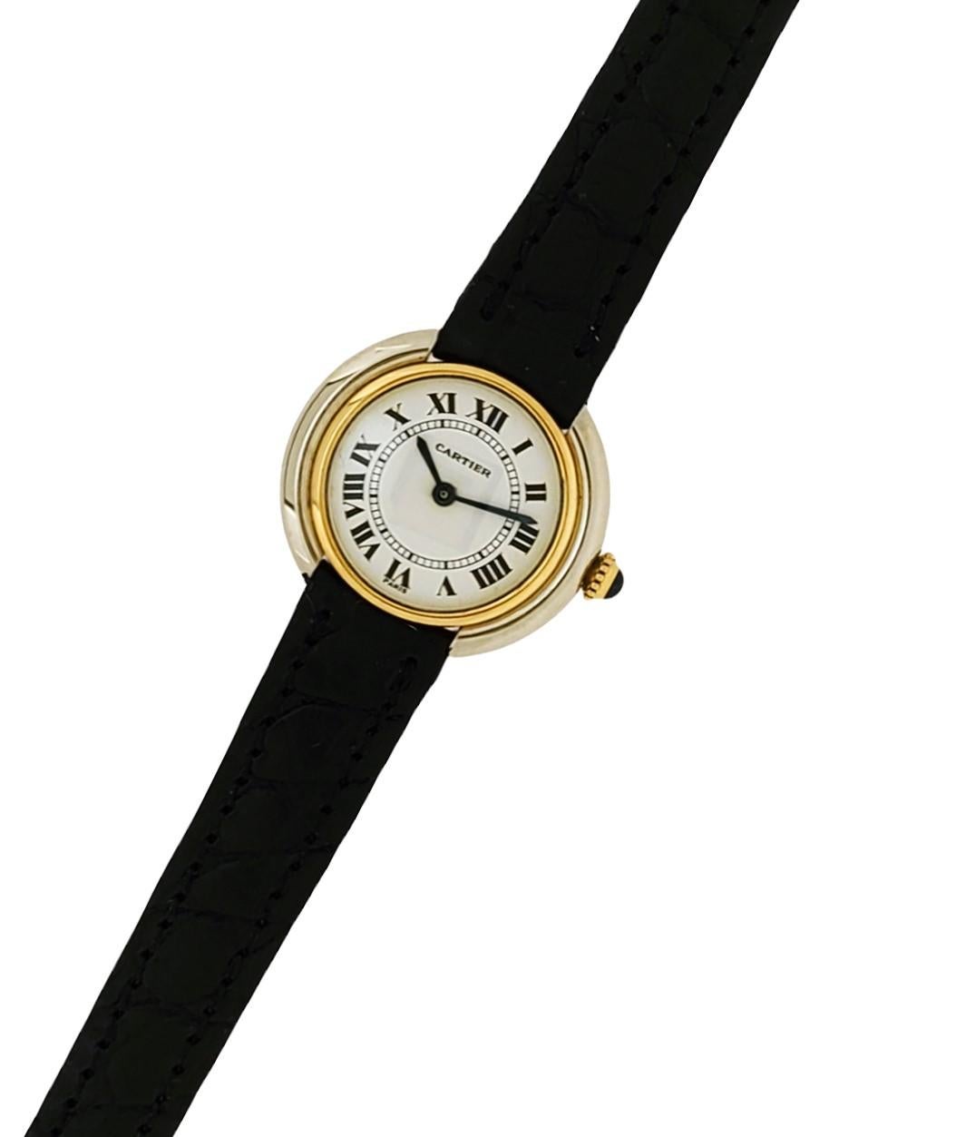Cartier Paris Vendome pm 2-Small Tone Watch 26mm Manual wind.  Circa 1973-1976 For Sale 3
