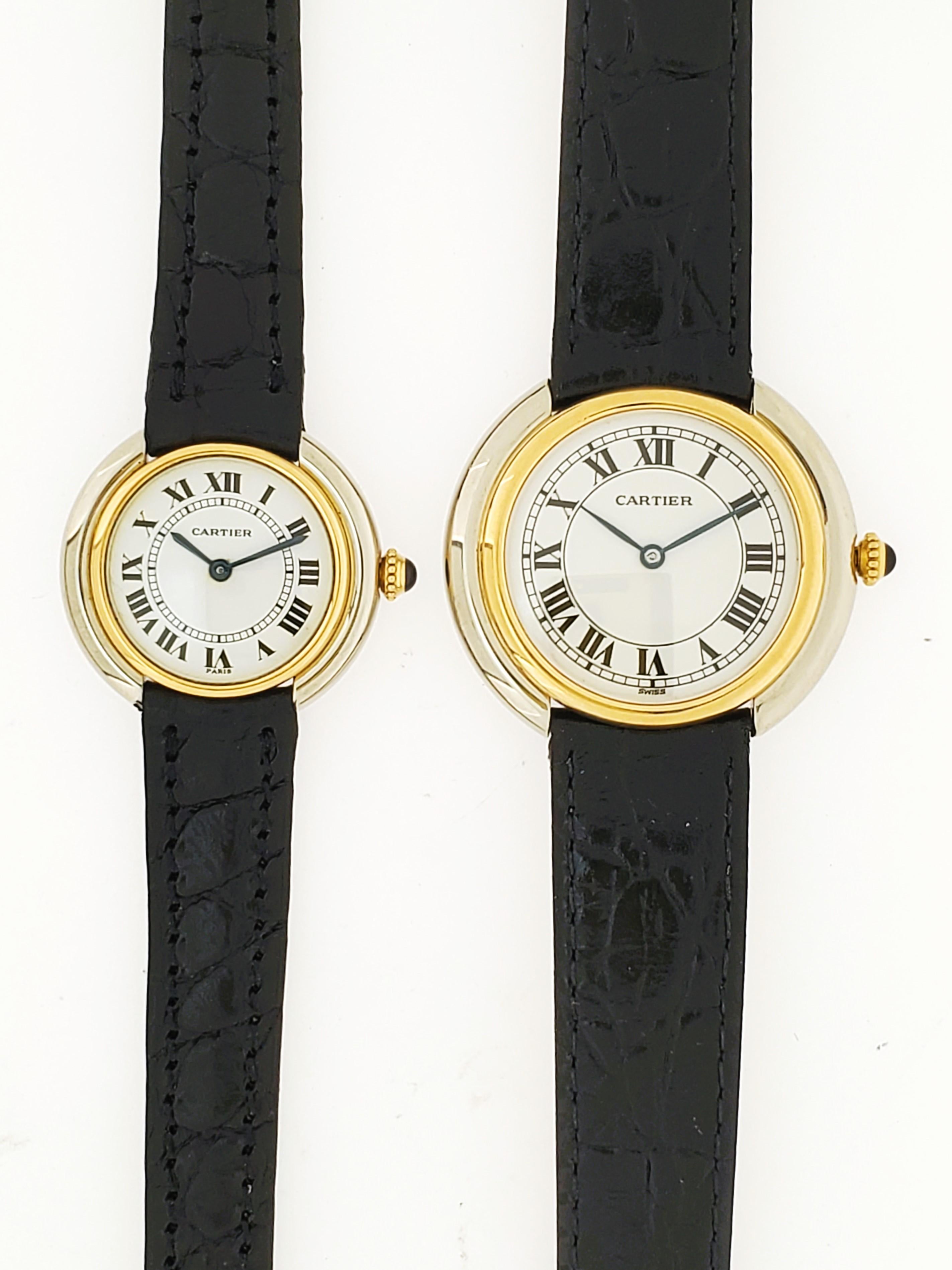 Cartier Paris Vendome pm 2-Small Tone Watch 26mm Manual wind.  Circa 1973-1976 For Sale 4