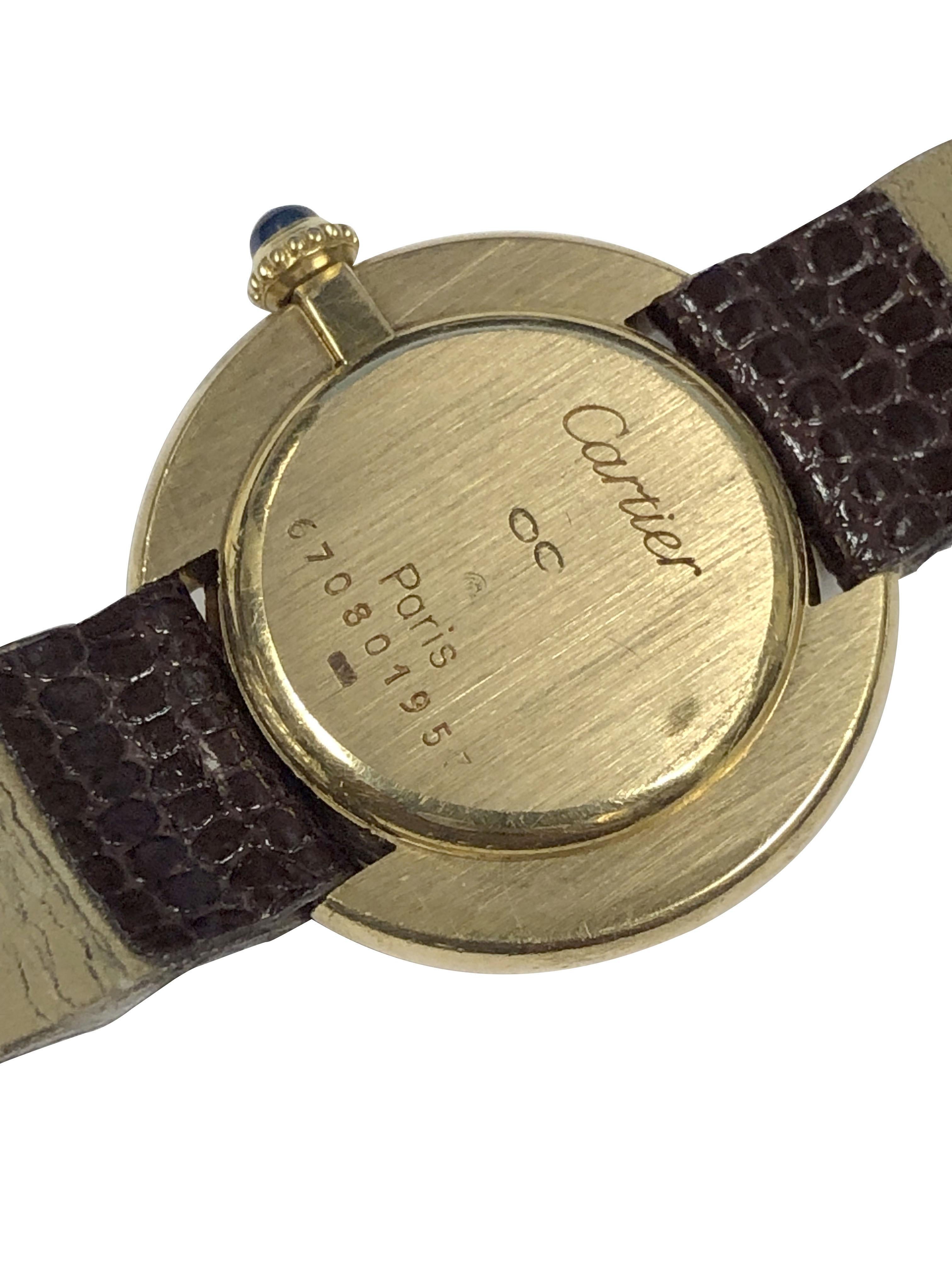 Cartier Paris Montre-bracelet mécanique vintage Vendome en or jaune pour femmes Excellent état à Chicago, IL