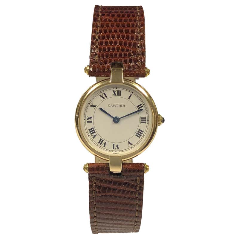 Cartier Vendome Large Gold Quartz Wristwatch at 1stDibs