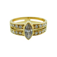 Cartier Paris Retro 18 Karat Yellow Gold and Diamond Ring, 1.1 Carat