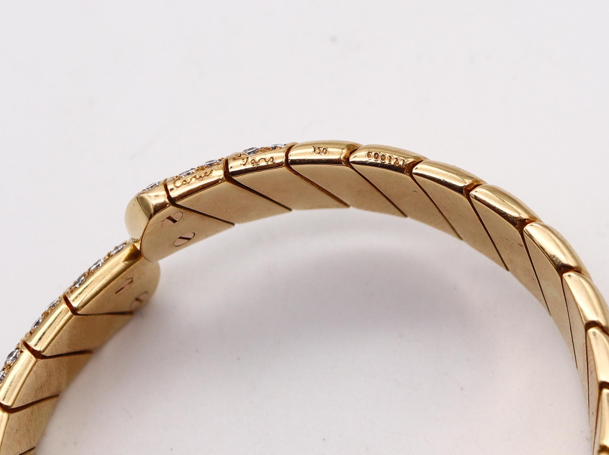 Brilliant Cut Cartier Paris Vintage Cuff Bracelet 18kt Yellow Gold with 3.80ctw in Diamonds