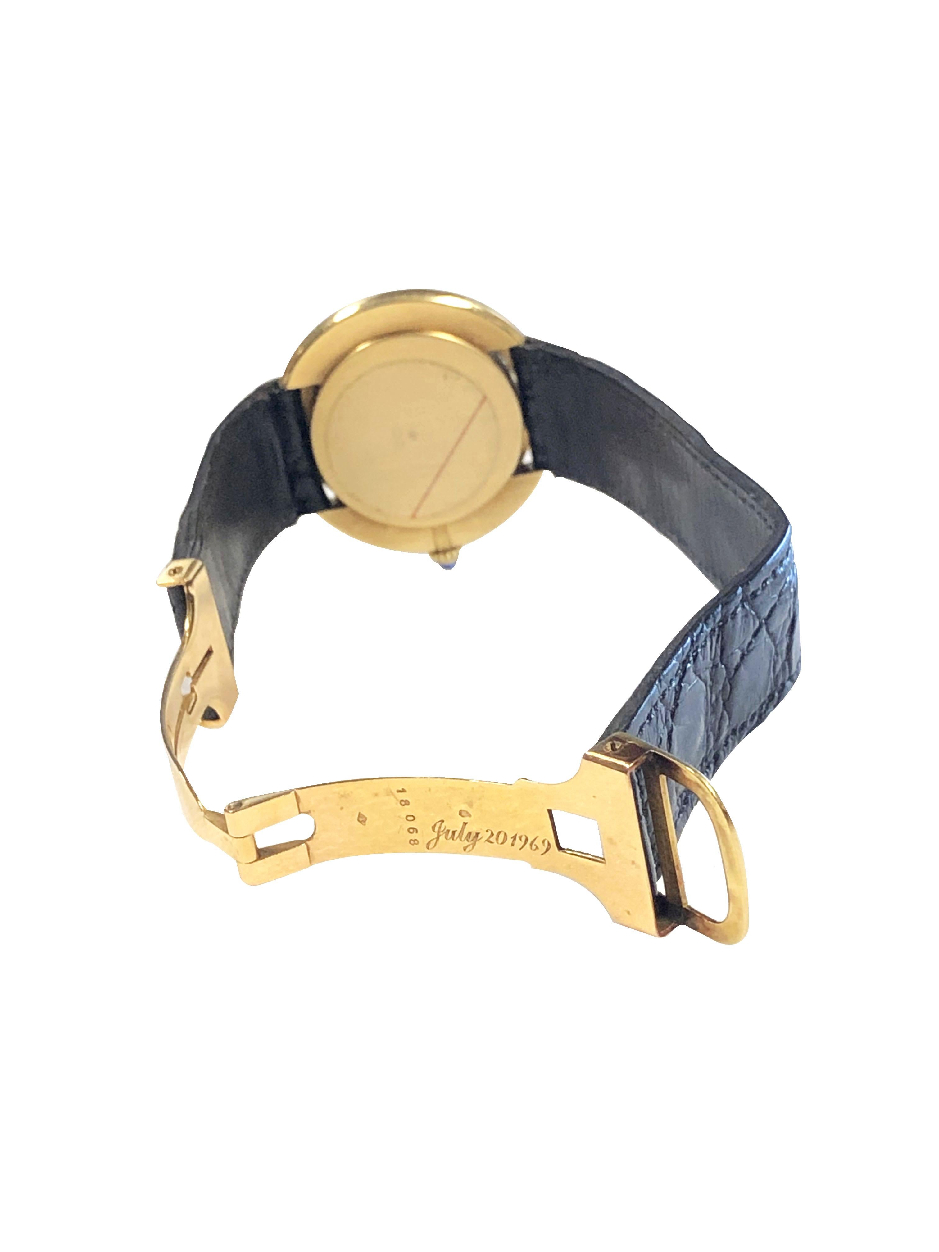 Women's or Men's Cartier Paris Vintage Ellipse Yellow Gold Mechanical Wristwatch