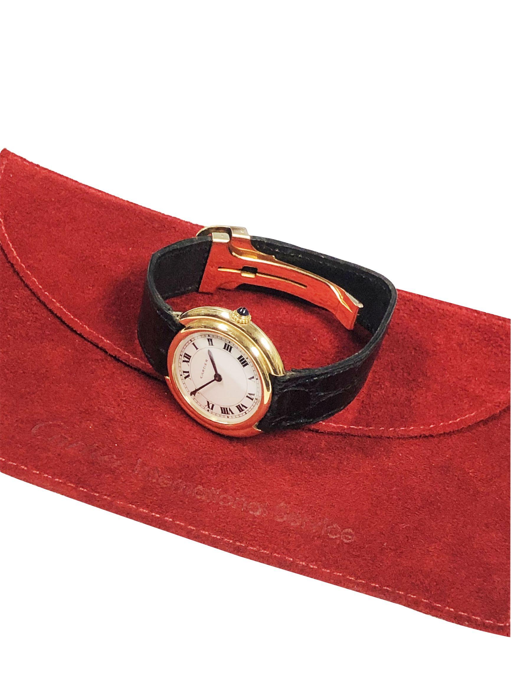 Cartier Paris Vintage Ellipse Yellow Gold Mechanical Wristwatch 1