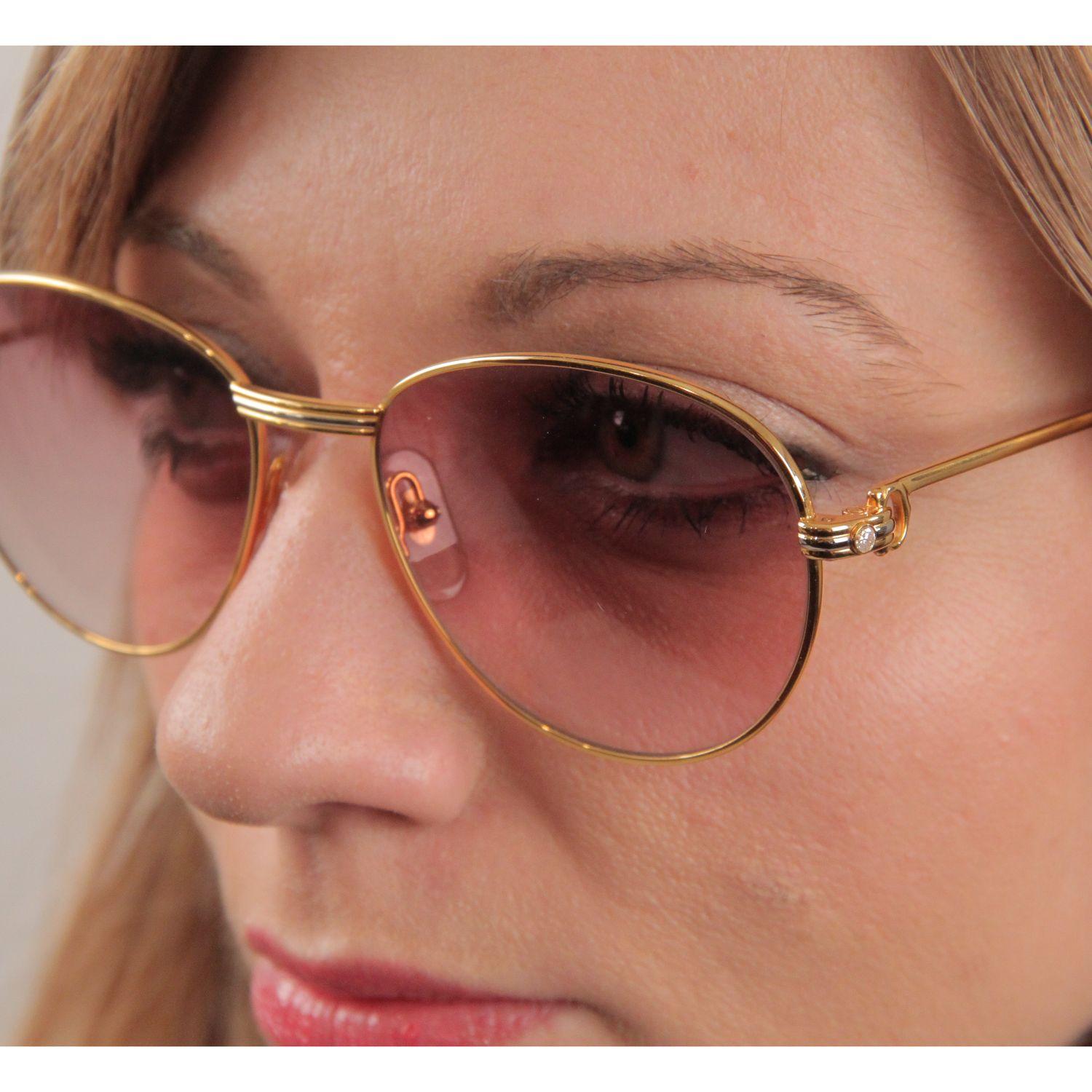 Cartier Paris Vintage Gold S Diamant L.C. Jewelry Sunglasses 1988 55mm 8
