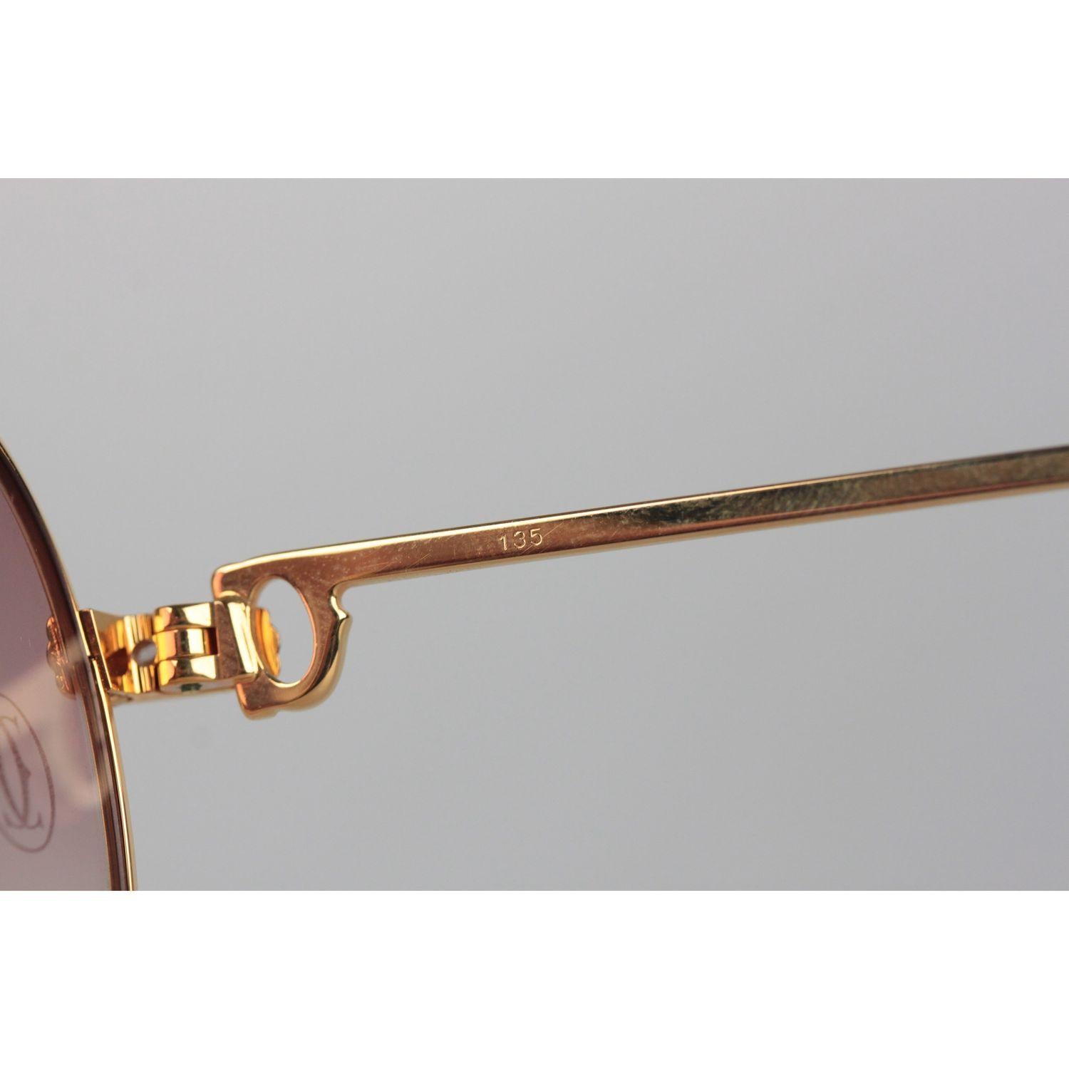 Cartier Paris Vintage Gold S Diamant L.C. Jewelry Sunglasses 1988 55mm 9