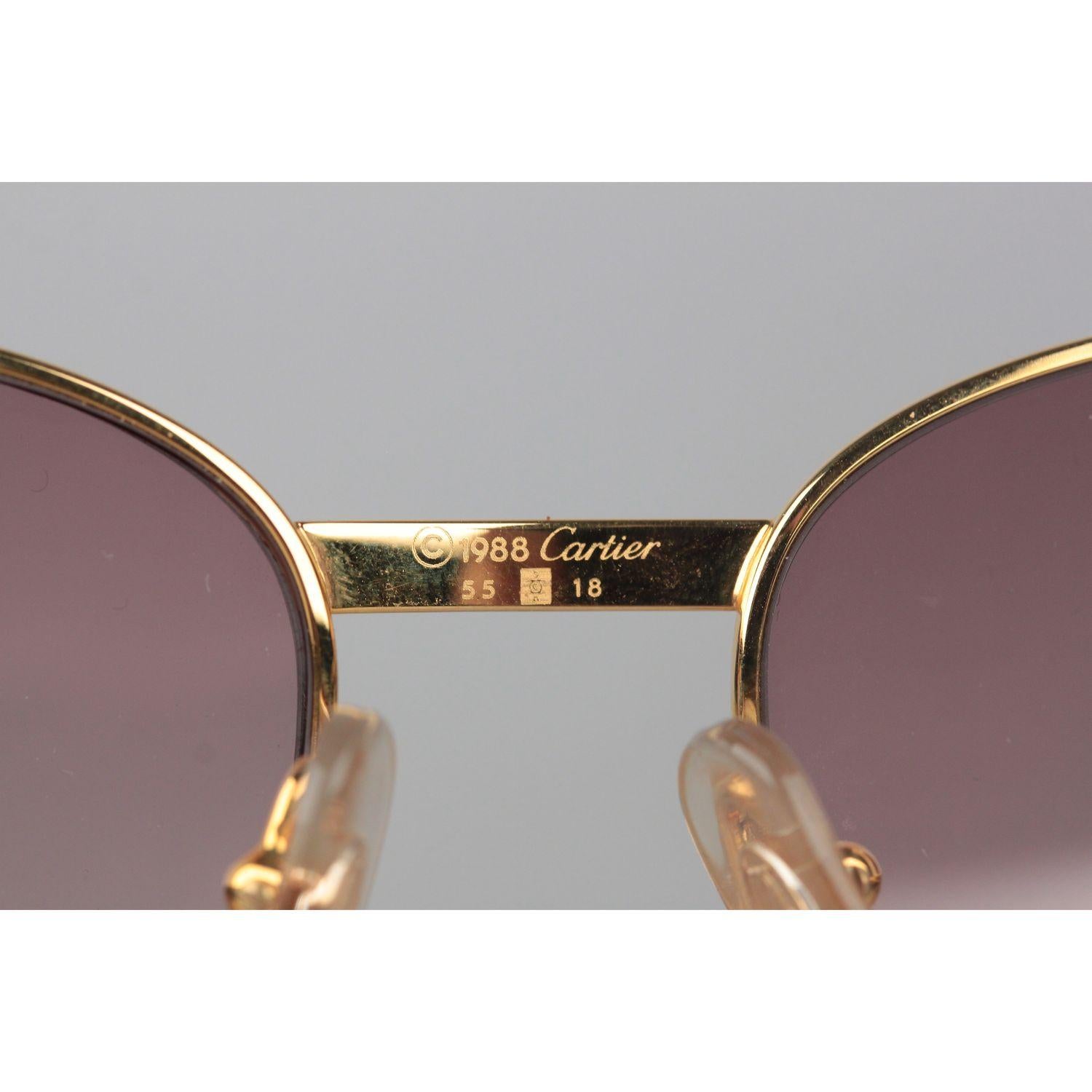 Cartier Paris Vintage Gold S Diamant L.C. Jewelry Sunglasses 1988 55mm 10