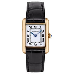Cartier Paris Vintage Gold Small Tank Quartz Wristwatch